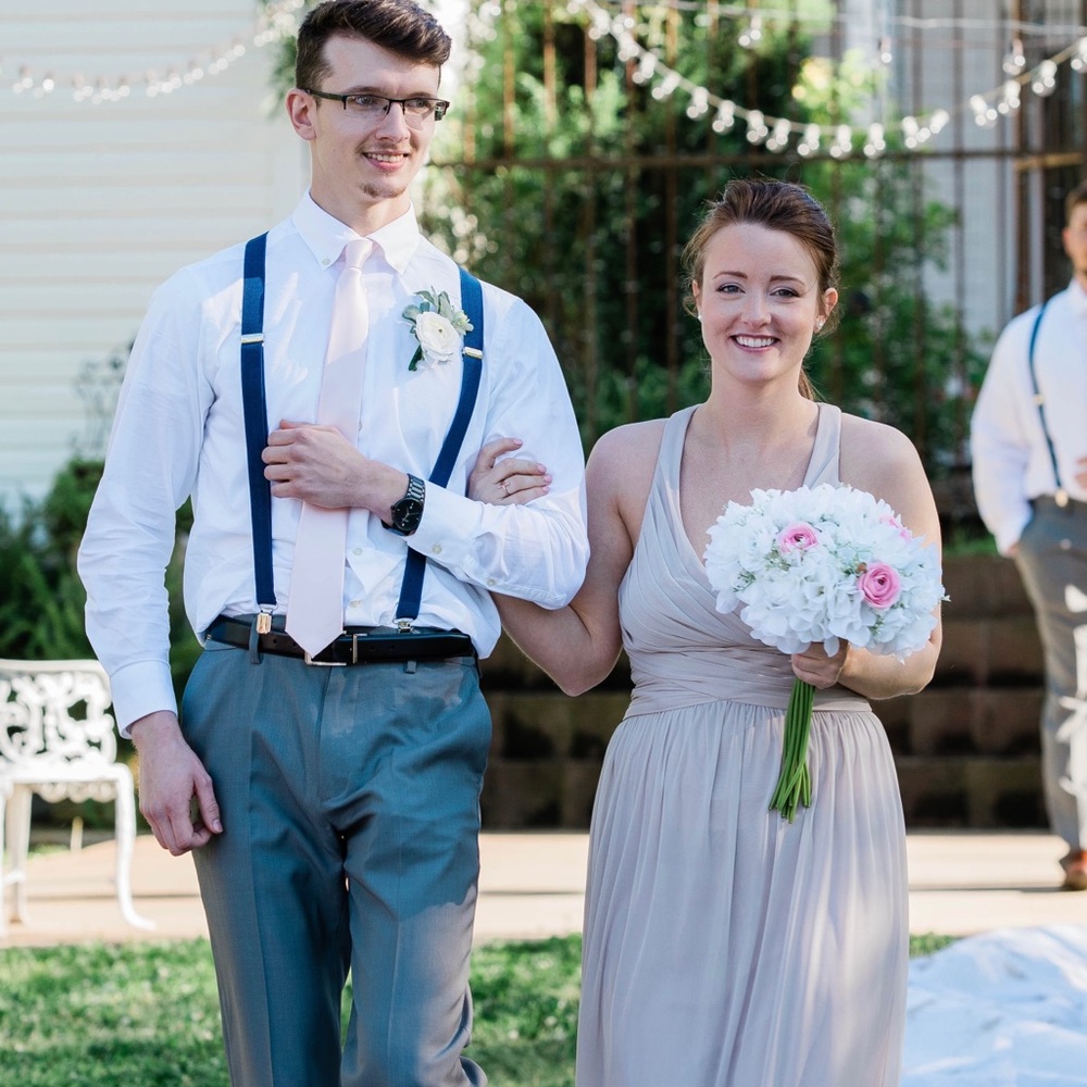 Long Beige Bridesmaid dress